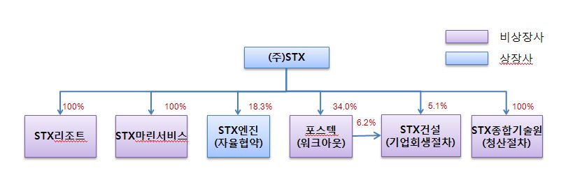 이미지: stx그룹 주요 계열회사(2014.02.11)