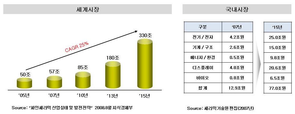 이미지: 국내외 파인세라믹스 시장