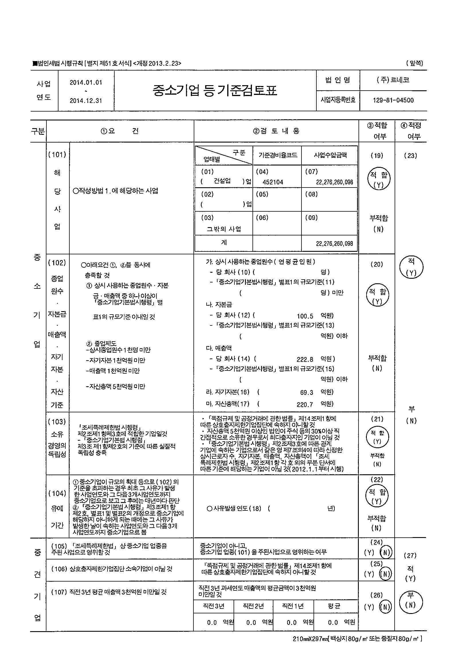 이미지: 중소기업기준검토표