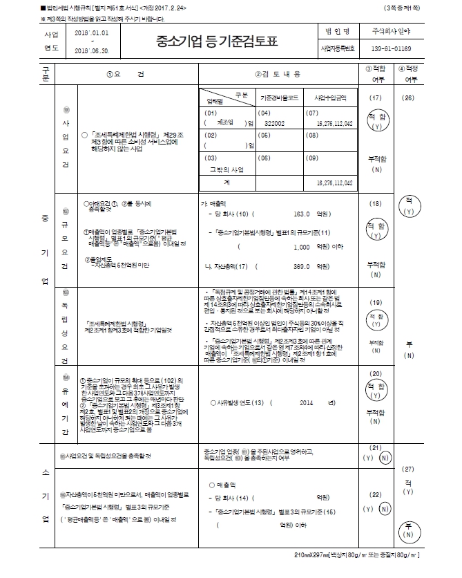 이미지: 중소기업기준검토표1