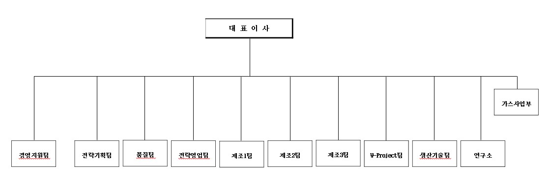 이미지: 하나머티리얼즈 조직도(2019년)