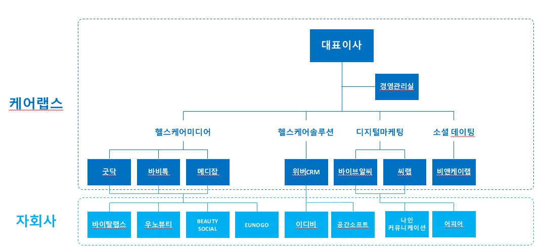 이미지: 케어랩스 조직도