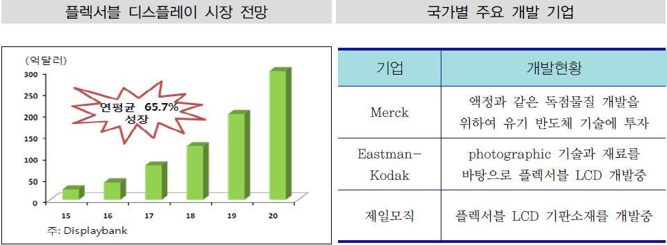 이미지: 플렉서블 디스플레이 시장전망 및 국가별 주요 개발 기업