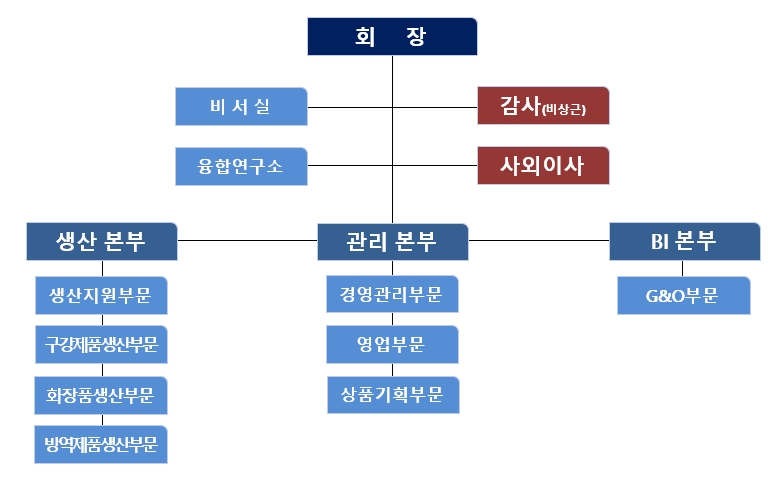 이미지: 케이엠제약(주) 조직도