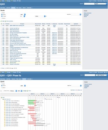 이미지: (qurient project management system 화면 예시)