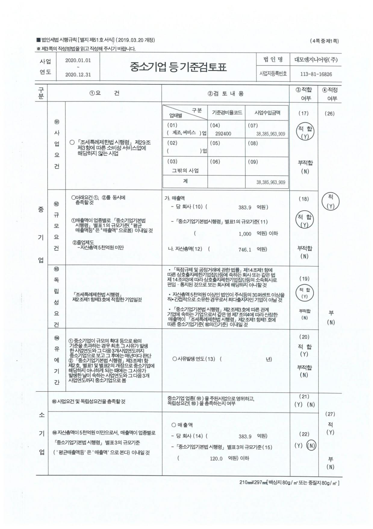 이미지: 제32기_중소기업기준검토표(1)