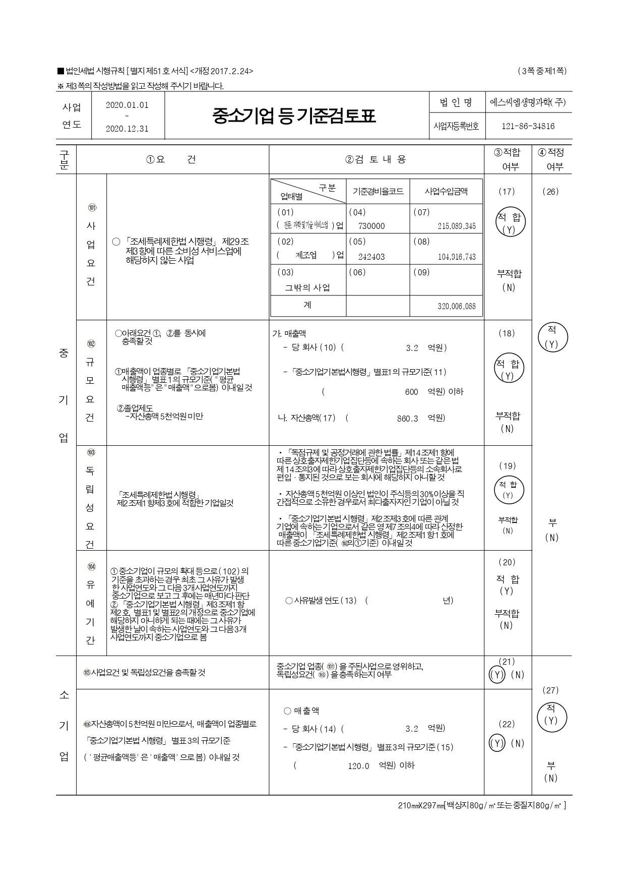 이미지: 중소기업기준검토표(2020년)_01