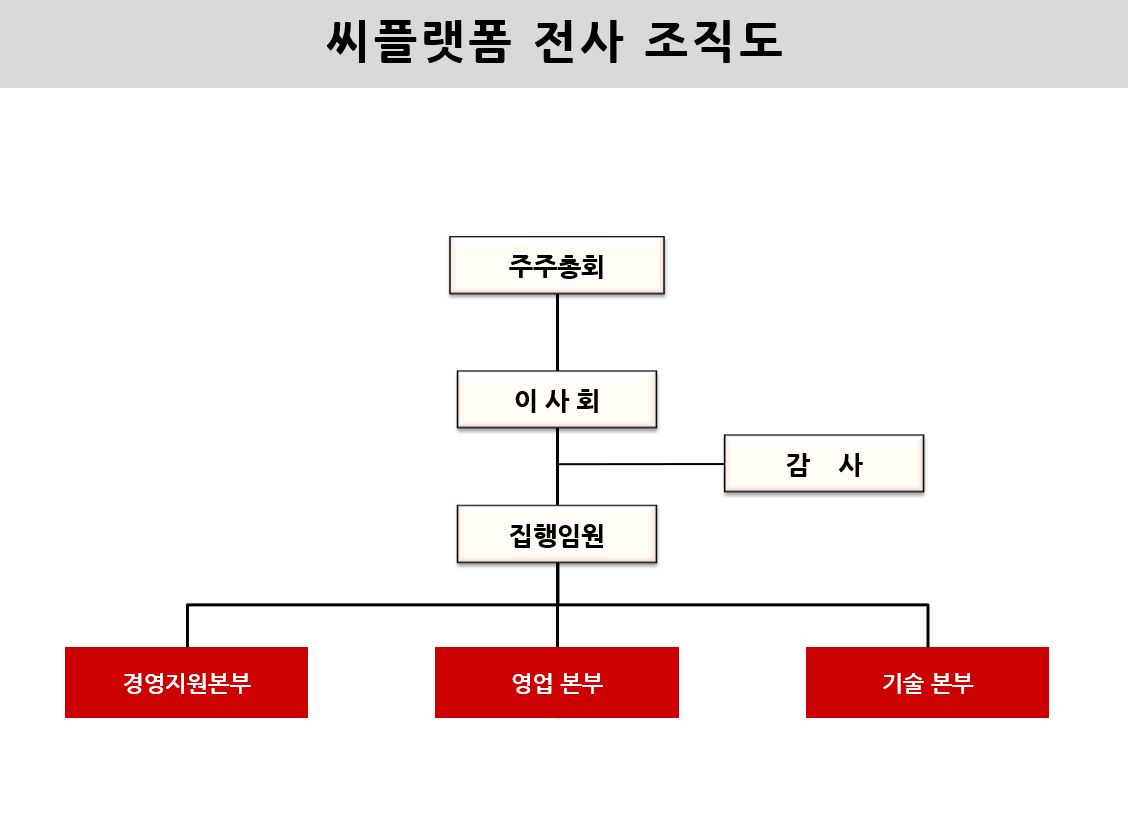 이미지: 씨플랫폼 전사 조직도(2021.03.31)