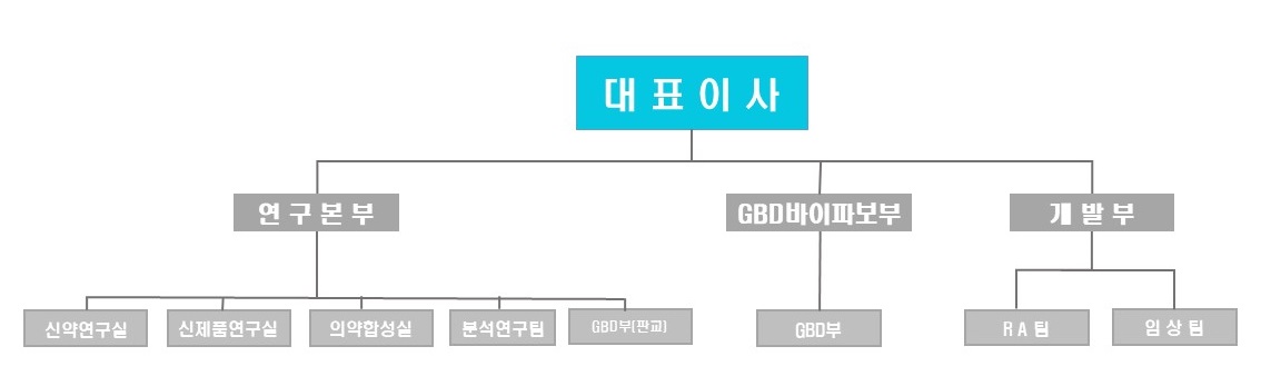 이미지: 하나제약 연구개발 조직도