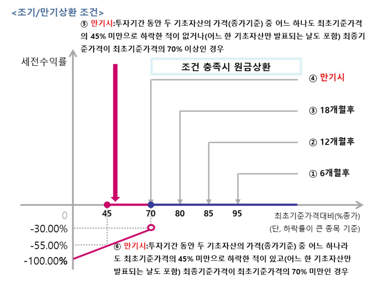 이미지: 제204회 뉴글로벌 100조 파생결합증권 (예상 손익구조 그래프)