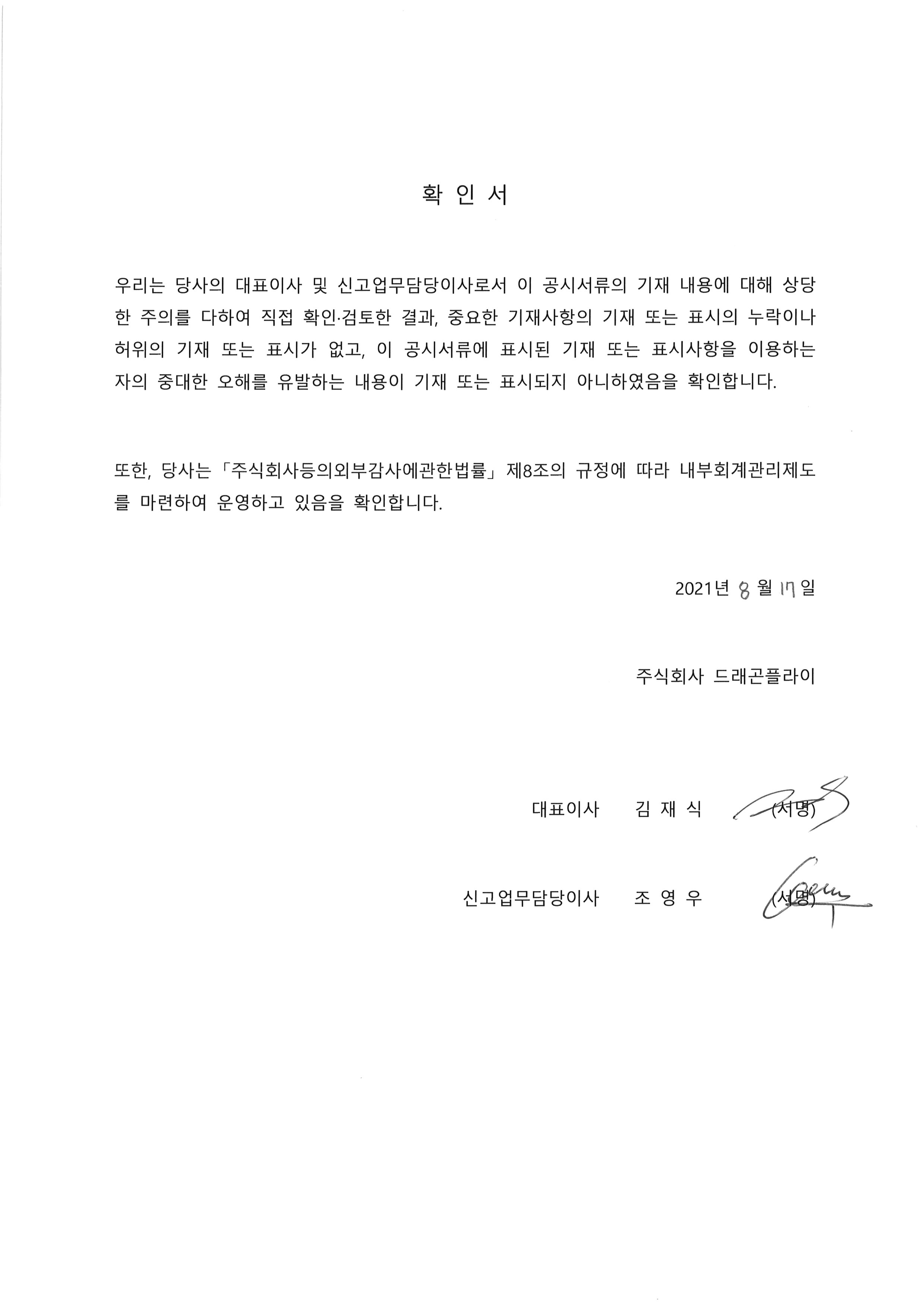 드래곤플라이] [정정]투자설명서