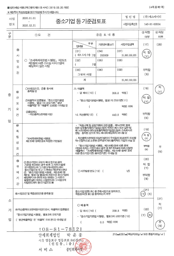 이미지: 중소기업등기준검토표 1