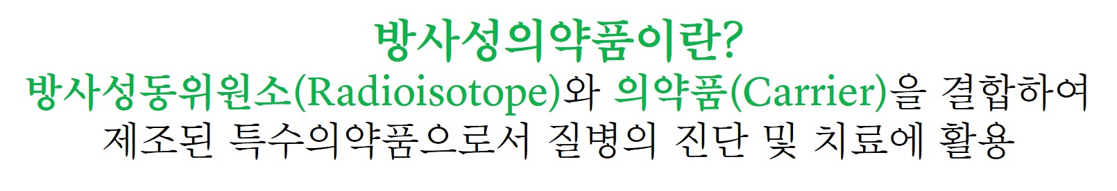 이미지: <방사성의약품의 정의>