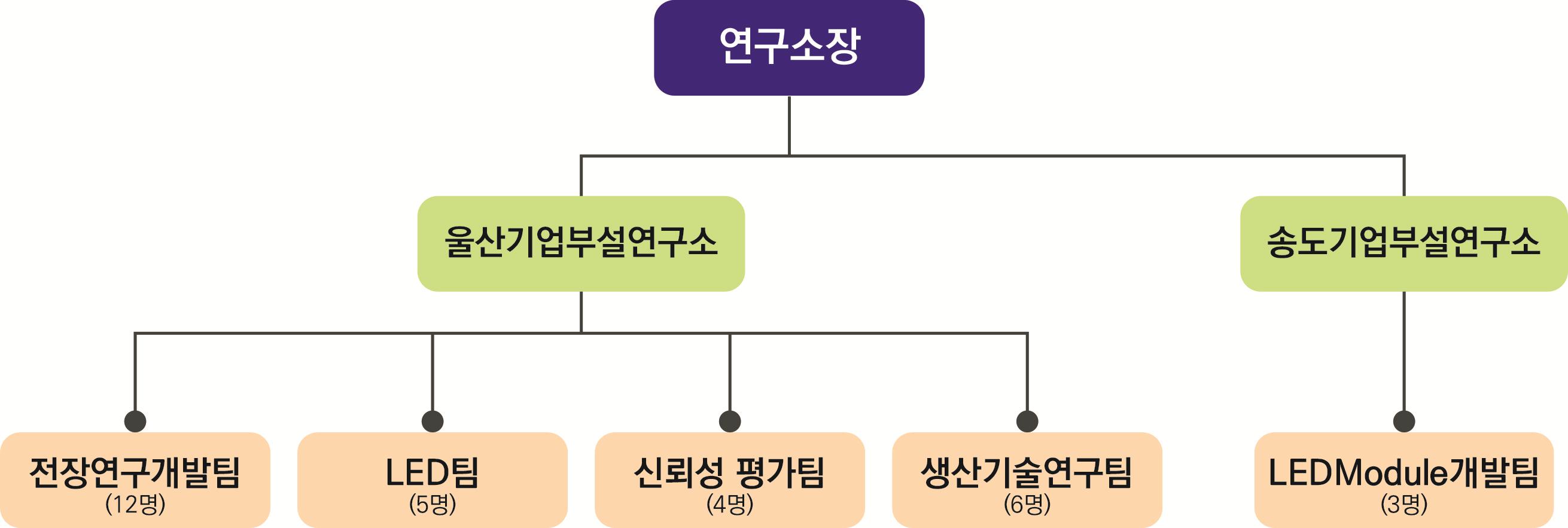 이미지: 당사의 연구개발 조직도