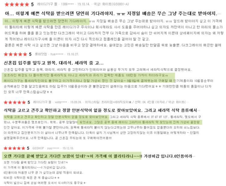 이미지: 고객 상품평 사례