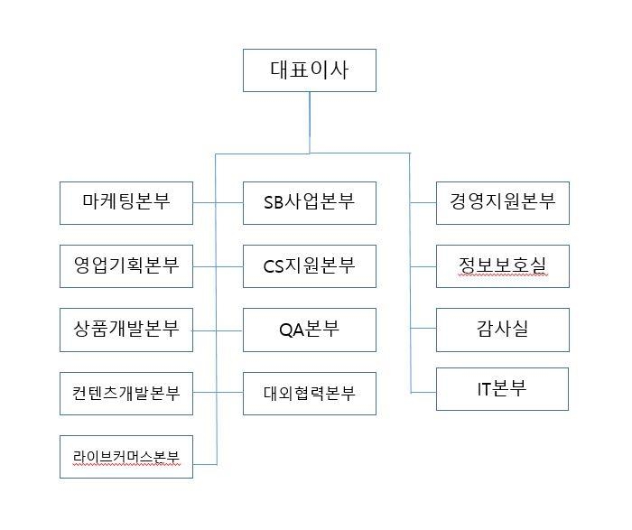 이미지: 엔에스쇼핑 조직도