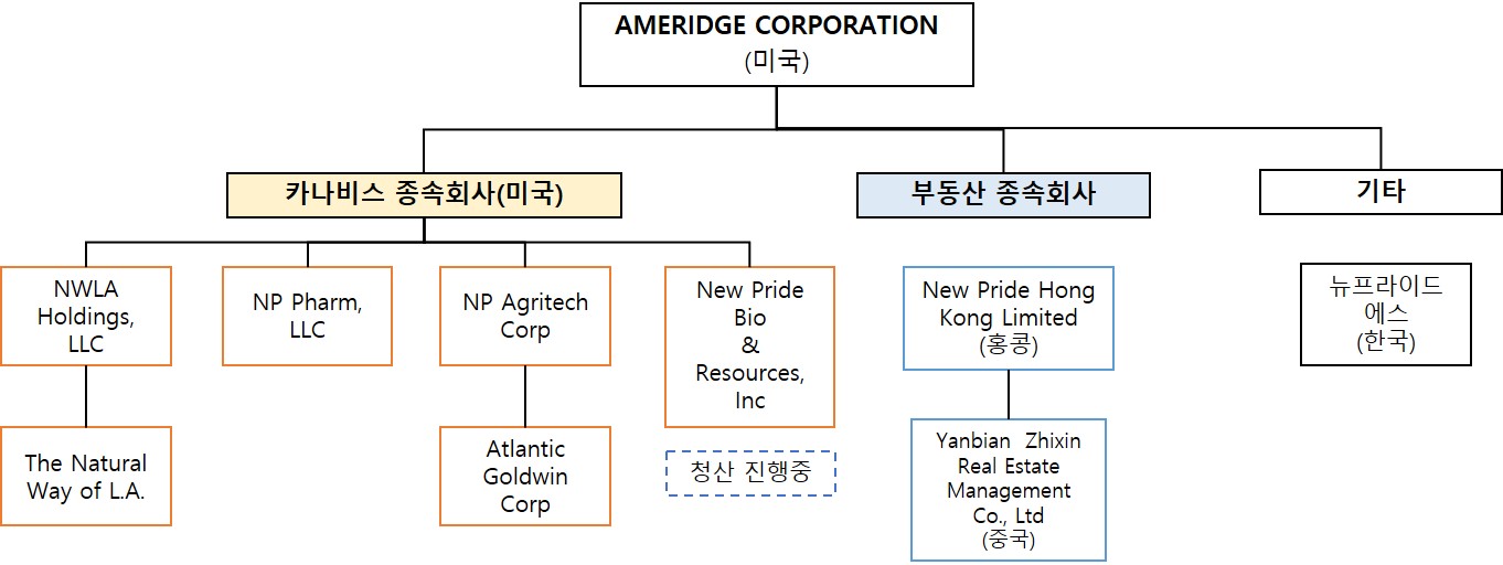 이미지: amc 2021-09-30 종속회사 계통도