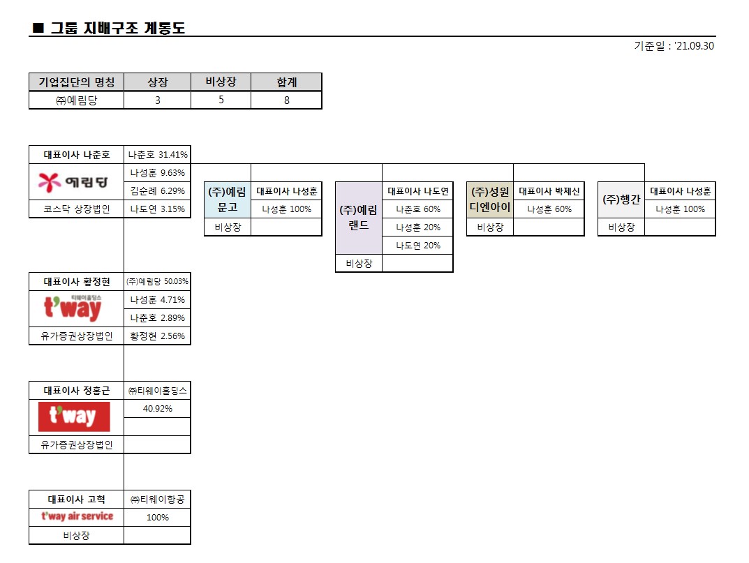 이미지: 그룹 지배구조 계통도
