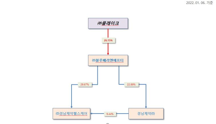 이미지: 경남제약 그룹사 지분도