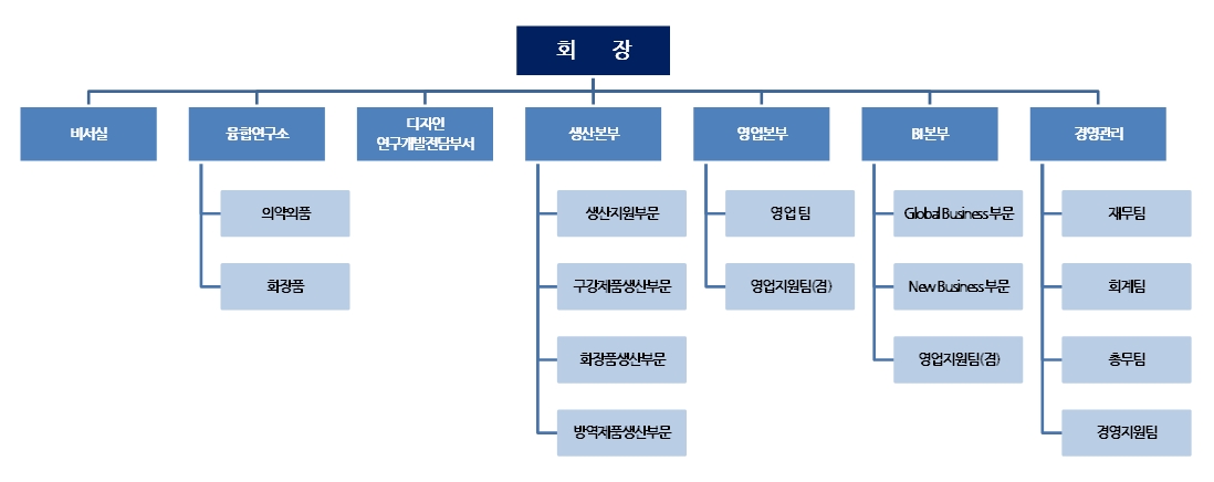 이미지: 케이엠제약(주) 조직도