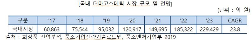 이미지: 국내 더마코스메틱 시장 규모 및 전망