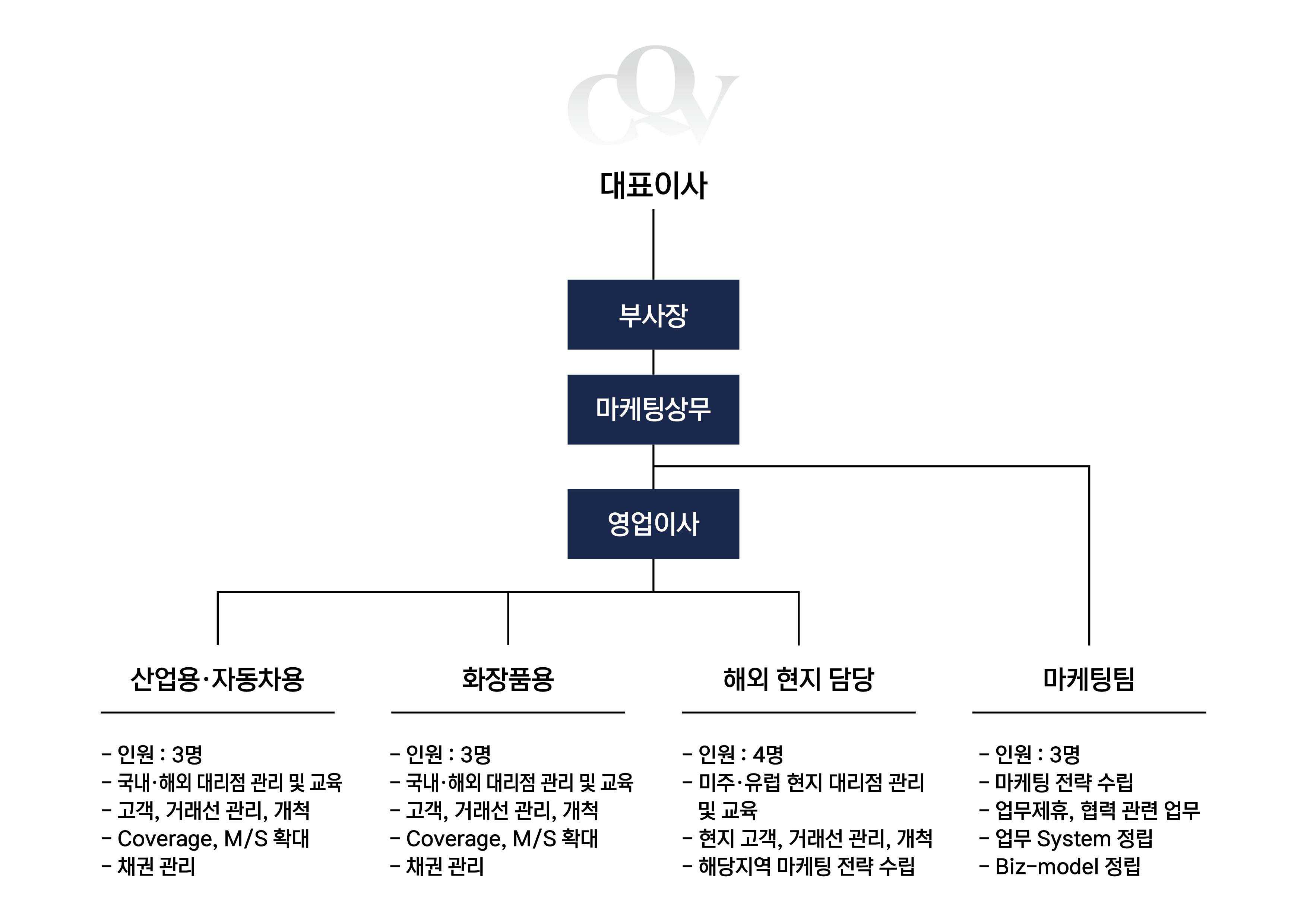 이미지: 씨큐브(주) 영업조직도