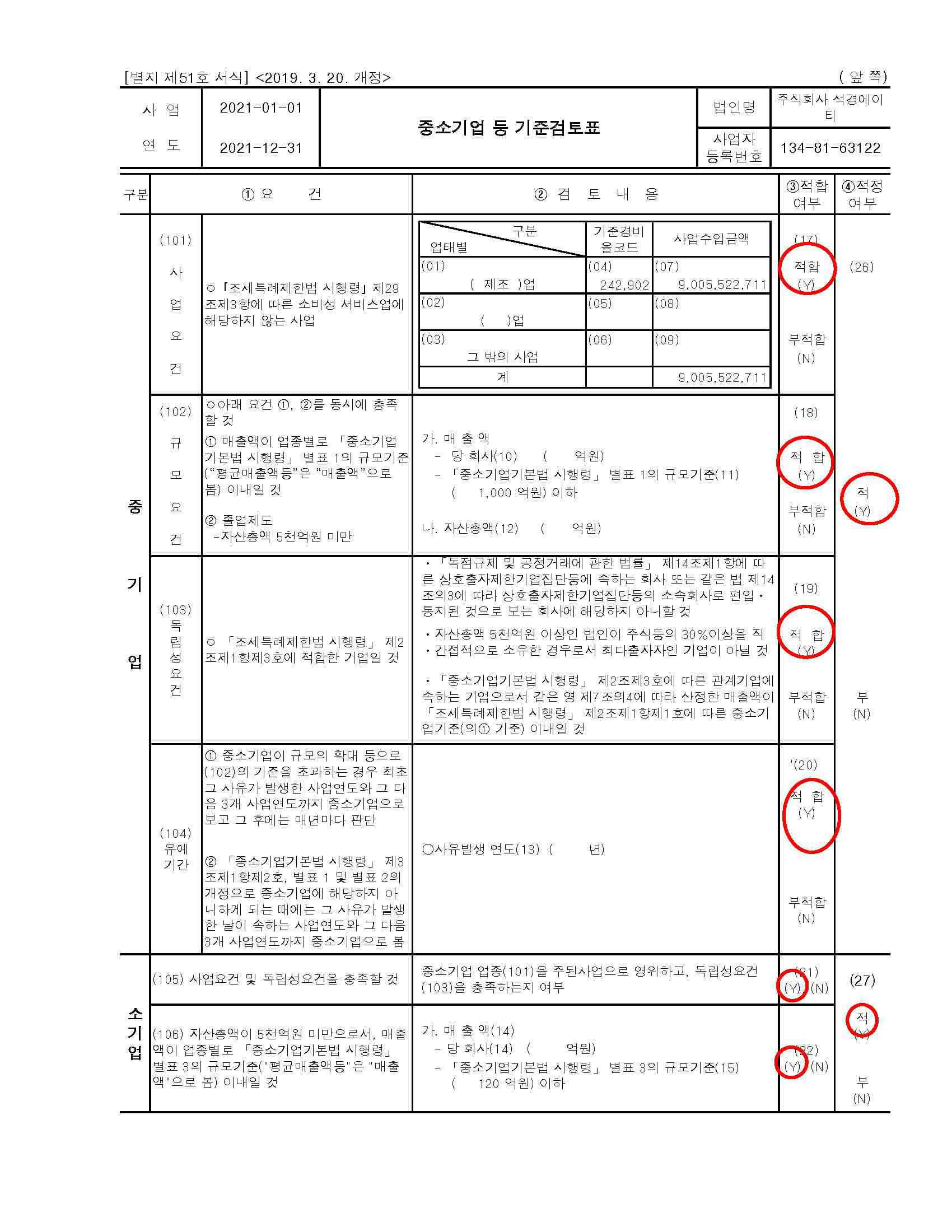 이미지: 중소기업기준검토표_석경에이티_페이지_1