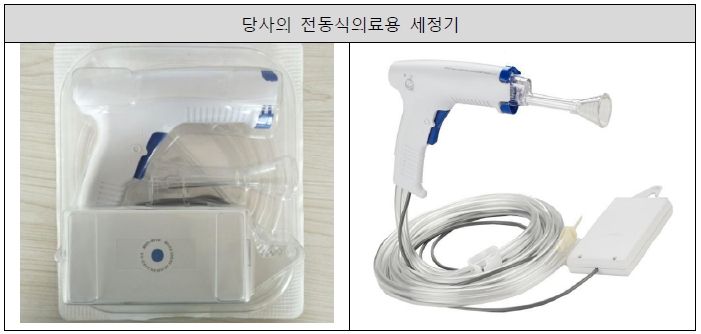 이미지: [ 당사의 전동식의료용 세정기 ]