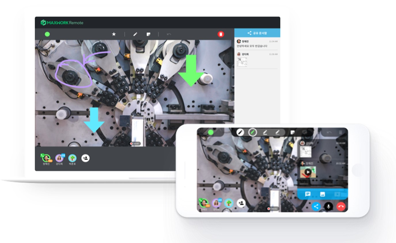 이미지: [MAXWORK 'Remote' 기능 화면]