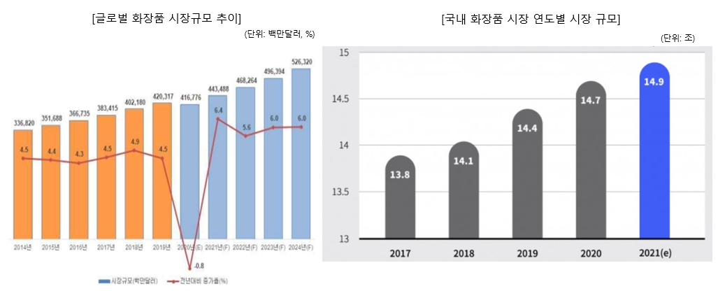 이미지: 국내외 화장품시장