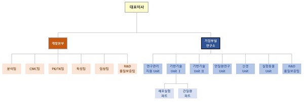 이미지: 연구개발조직도 (3월 31일기준)