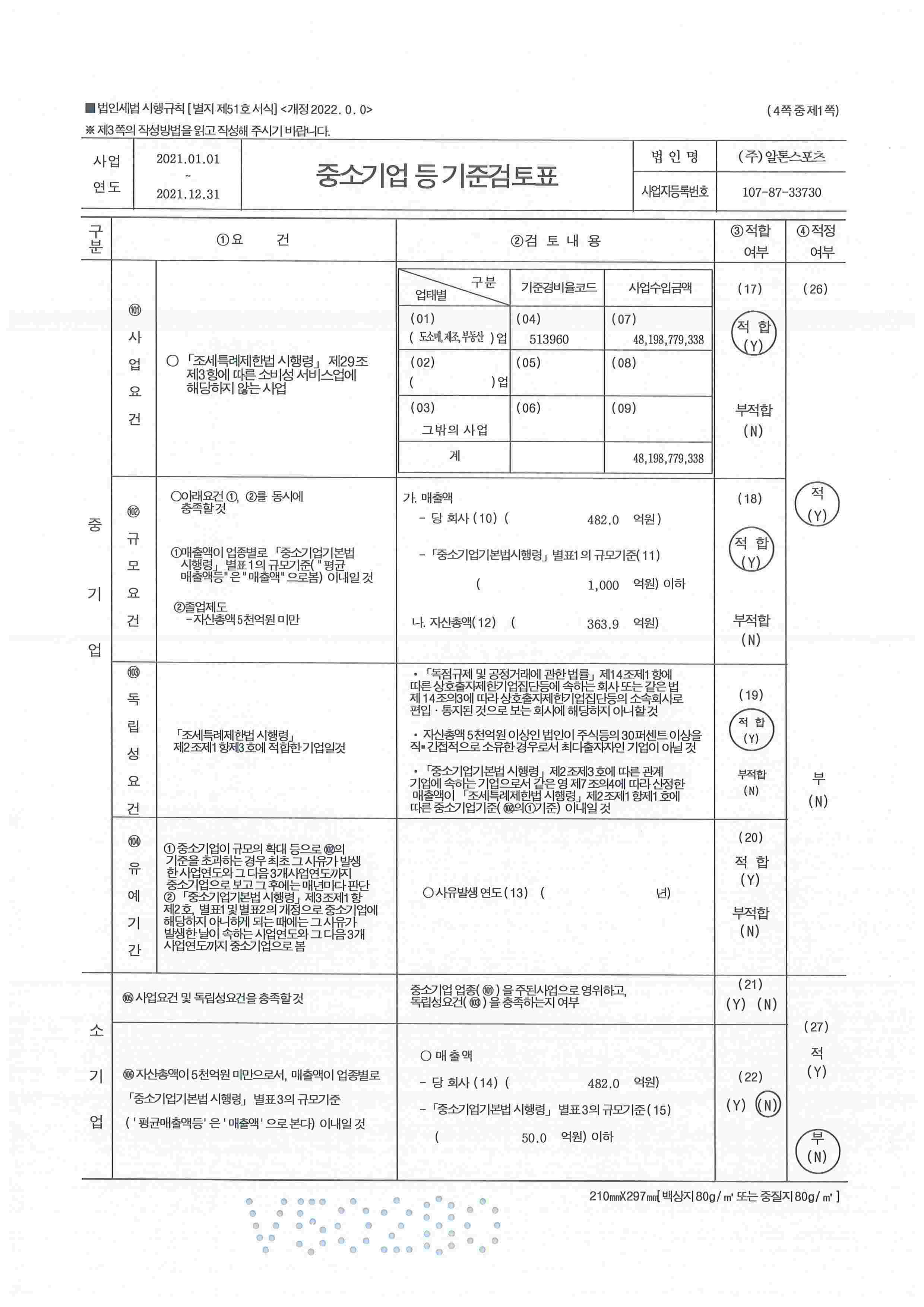 이미지: 21년 중소기업등기준검토표_220314_(1)