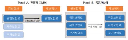 이미지: 전통적 재보험과 공동재보험 차이
