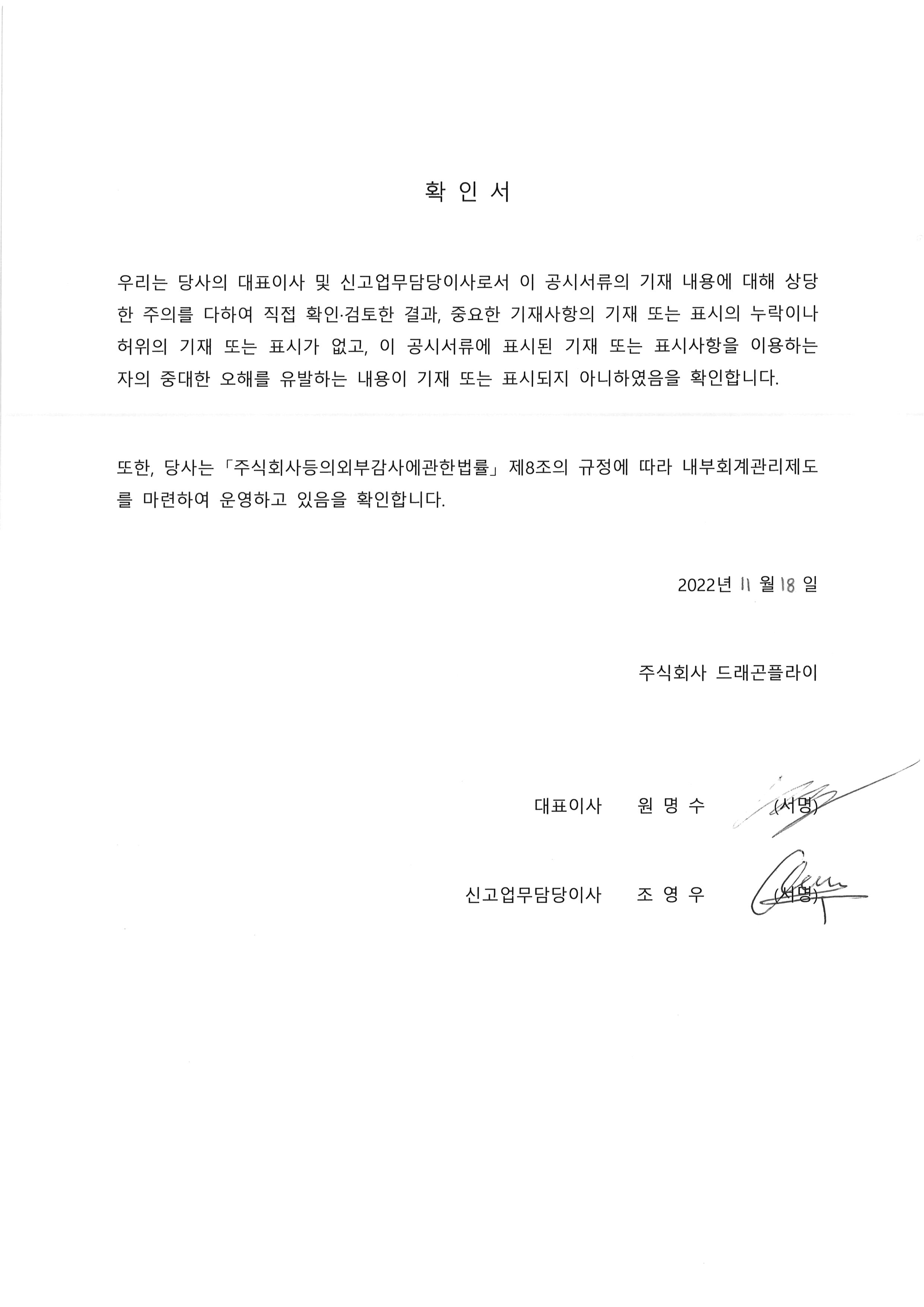 이미지: 드래곤플라이_대표이사등의 확인_221118