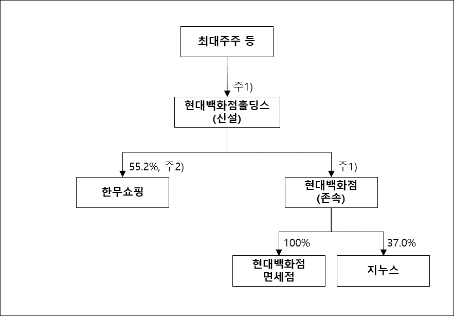 이미지: 현물출자 후 지배구조도