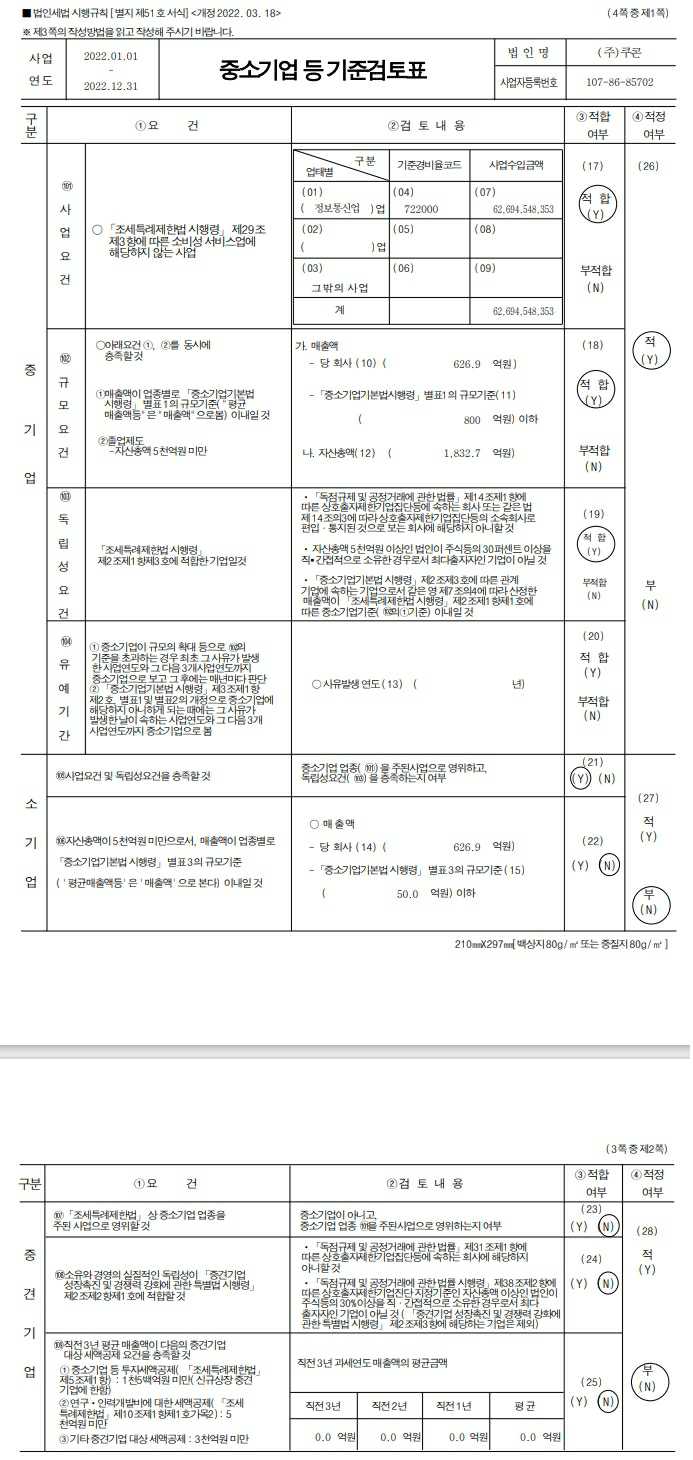 이미지: 중소기업등기준검토표