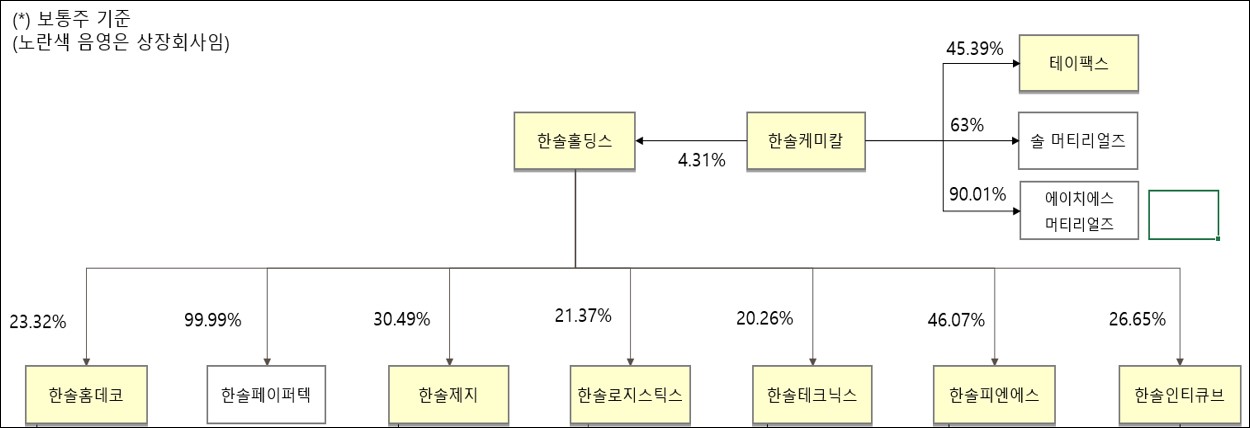 이미지: 한솔홀딩스 지분구조