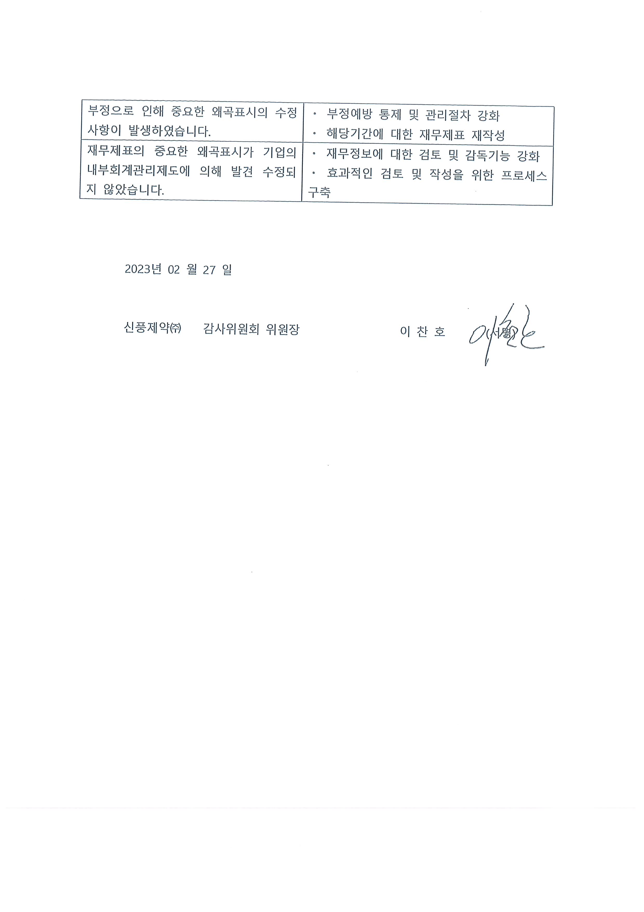 이미지: 감사위원회의 내부획관리제도 평가보고서_220227_페이지_2