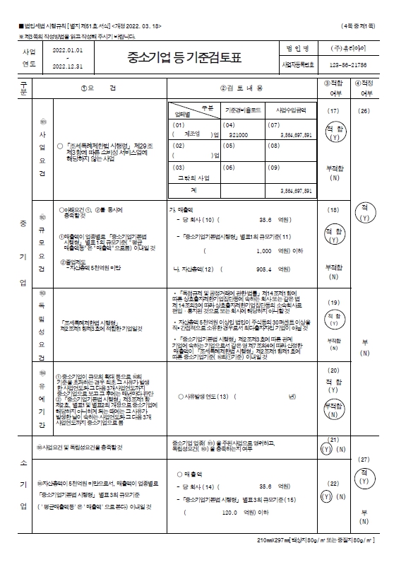 이미지: 중소기업기준 검토표-1