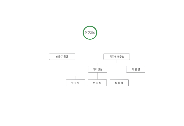 이미지: (주)보그인터내셔날 연구개발 조직도
