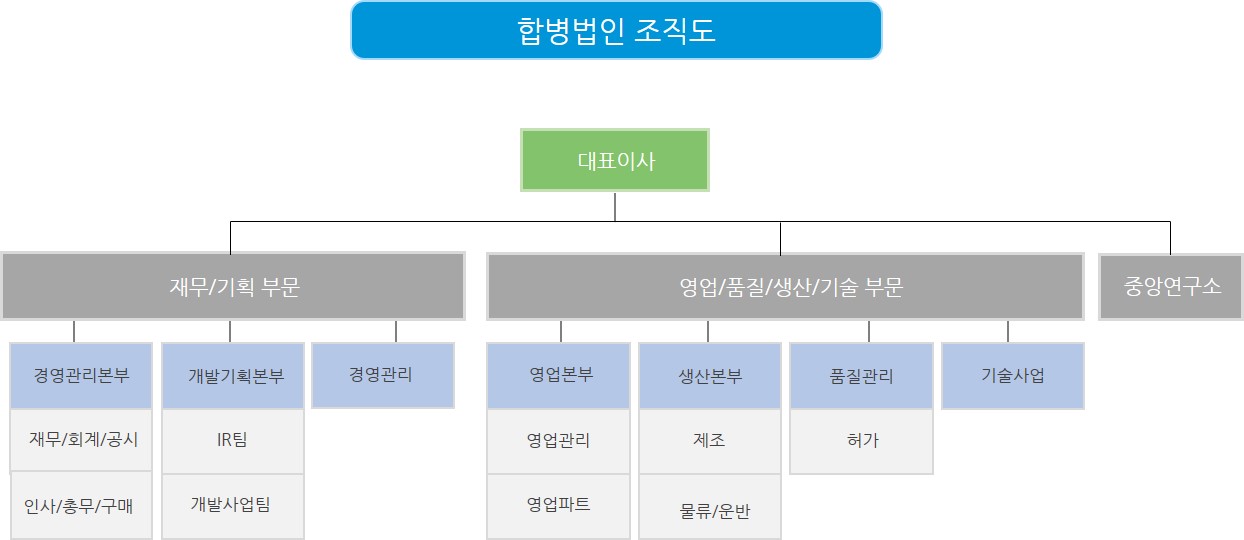 이미지: 합병법인 조직도