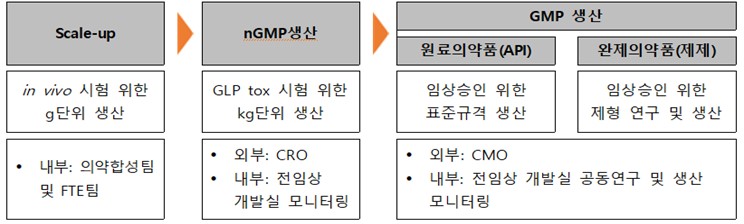 이미지: 보로노이 CDMO 활용 단계 및 역할