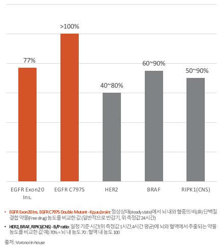 이미지: 당사 치료제의 높은 뇌투과도
