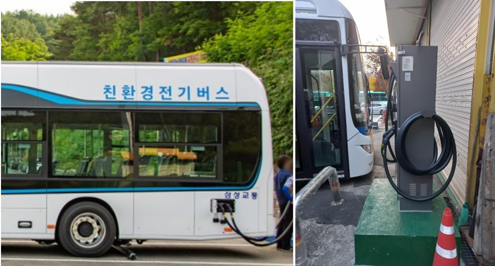이미지: 전기버스 및 초급속 충전기 시설