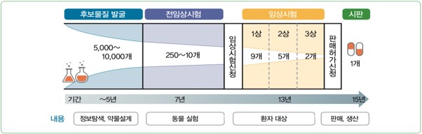 이미지: 신약개발 프로세스 내 비임상시험의 중요성
