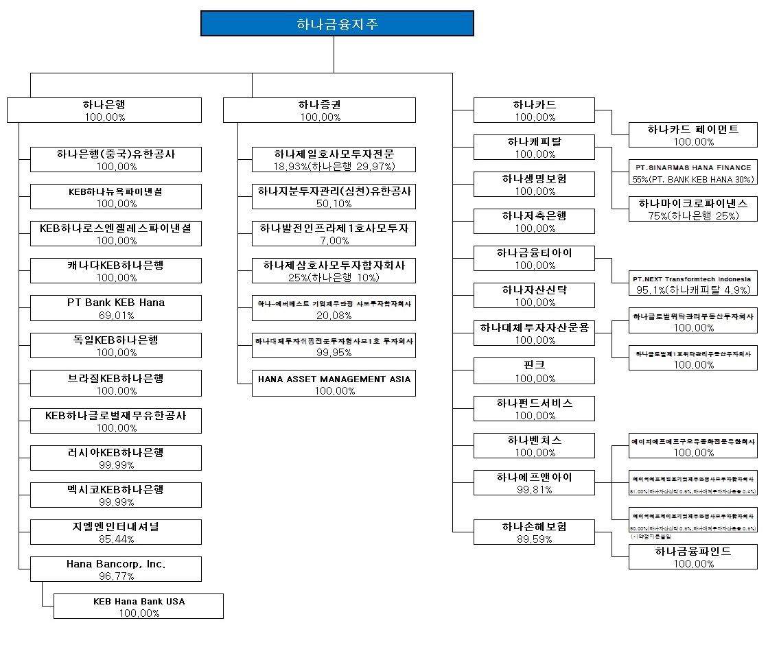 이미지: 하나금융지주_계통도