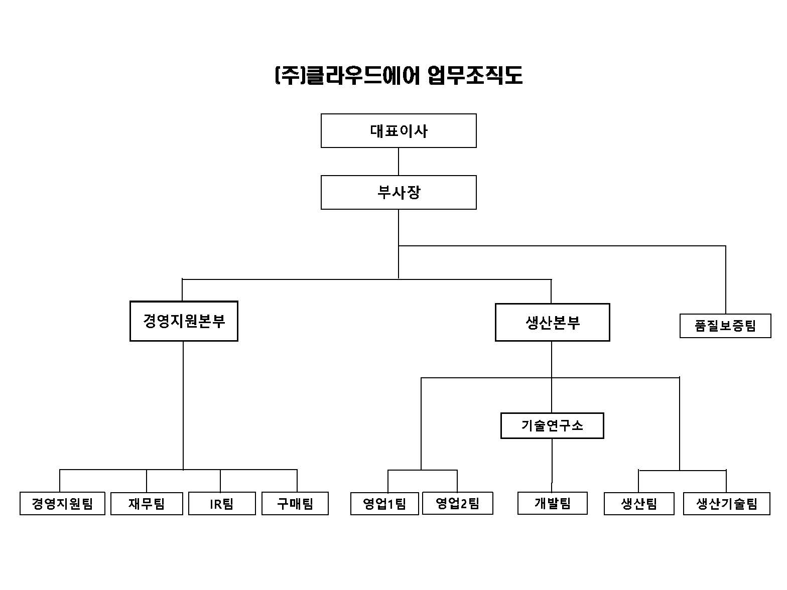 이미지: 클라우드에어 조직도