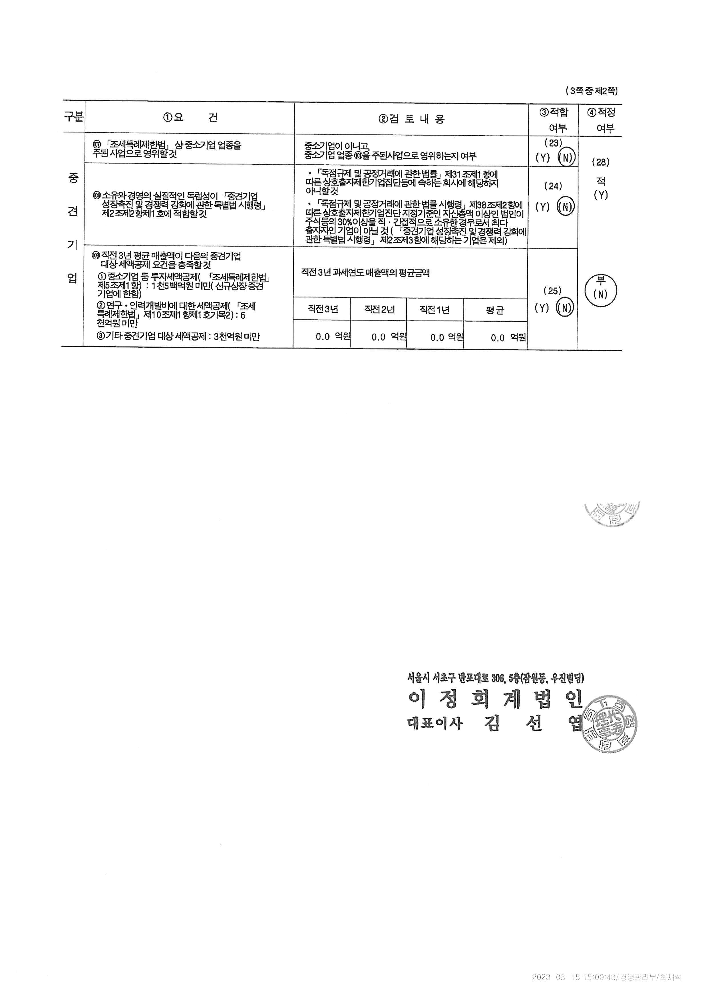 이미지: 중소기업 등 기준검토표-2