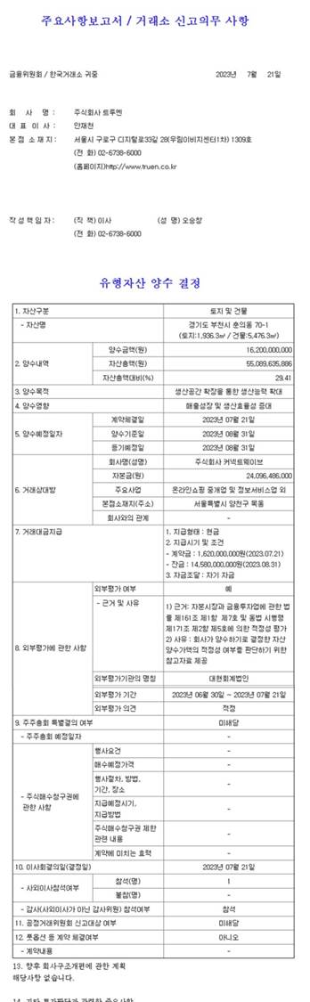 이미지: 유형자산 양수 결정