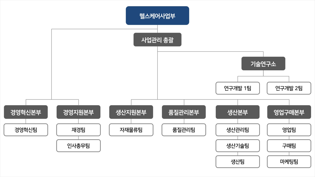 이미지: 헬스케어사업부 조직도